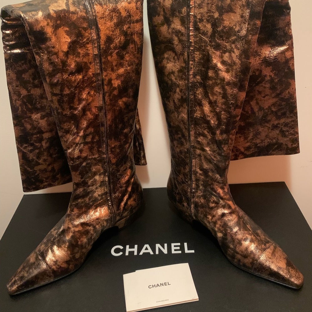 CHANEL Knee High Boots size 40 or 10B